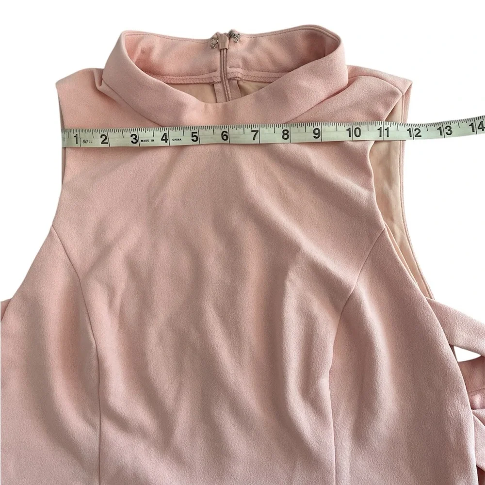 Lulus Light Pink Mock Neck Cutout Maxi Side Slit Mermaid Dress size XL X-Large - Picture 7 of 14